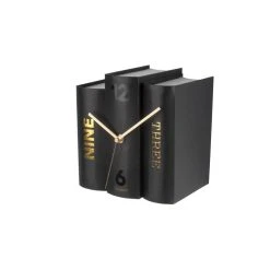 Sortie 🥰 Karlsson Horloge à Poser Trompe-l'œil Books - Noir 😍 -ATMOSPHERA Shop unnamed file 3788