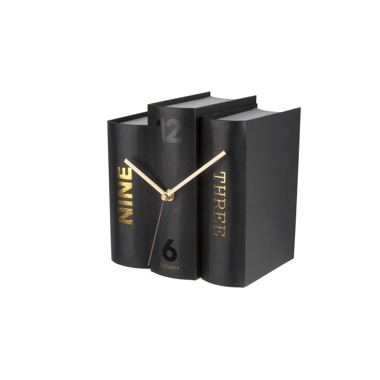 Sortie ???? Karlsson Horloge à Poser Trompe-l'œil Books - Noir ???? 5 Sortie ???? Karlsson Horloge à Poser Trompe-l'œil Books - Noir ???? – Image 3