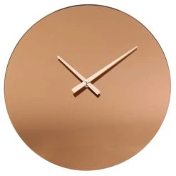 Acheter 😉 The Home Deco Factory Horloge Murale Design Aika - Diam. 30 Cm - Marron Cuivré 😀