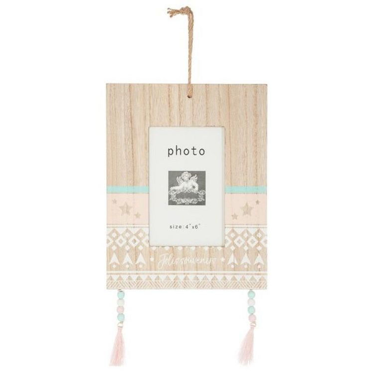 Cadre Photo A Suspendre Houppe 38cm Naturel De gros ???? Cadre Photo A Suspendre Houppe 38cm Naturel ???? -ATMOSPHERA Shop unnamed file 386