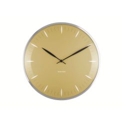Vente flash ???? Karlsson Horloge Mural Leaf - Diamètre 40 Cm - Jaune Moutarde ⭐