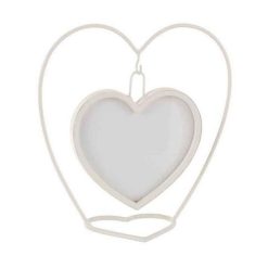 Grosses soldes ???? Paris Prix Cadre Photo à Poser Design Cœur 25cm Blanc ????