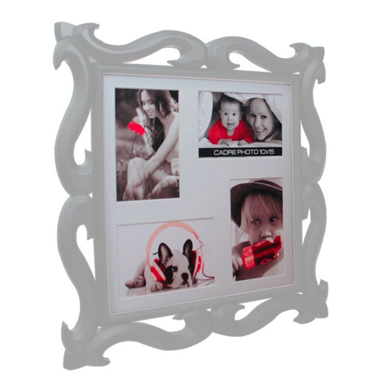 SUD TRADING Cadre mural 4 Photos Baroque - 40 x 40 cm - Blanc Grosses soldes ⌛ SUD TRADING Cadre Mural 4 Photos Baroque - 40 X 40 Cm - Blanc ???? -ATMOSPHERA Shop unnamed file 811