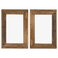 Sortie ???? VIDAXL Cadres Photo 2 Pcs 30x40cm Bois De Recuperation Solide Et Verre ????