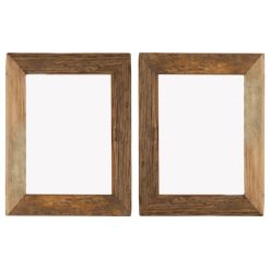 Promo âïž VIDAXL Cadres Photo 2 Pcs 34x40cm Bois De Recuperation Solide Et Verre ????