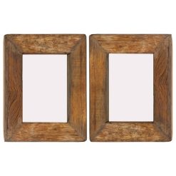 Bon marché ???? VIDAXL Cadres Photo 2 Pcs 23x28cm Bois De Recuperation Solide Et Verre ????