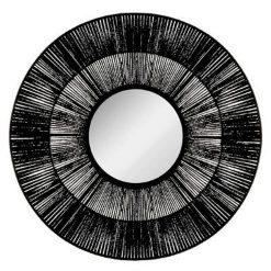 Coupon ???? Miroir Rond Motif Ethnique Landy 76cm Noir ????