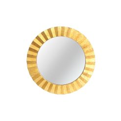 Tout neuf ???? HEART OF THE HOME Miroir Rond En Métal Design Flora - Diam. 80 Cm - Doré ⌛