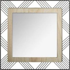 Grosses soldes 😉 Miroir Carré En Métal & Bois Joe 45cm Noir 💯