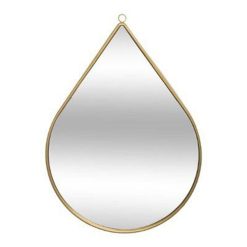 Sortie ???? Miroir Mural En Métal Goutte 29cm Or ✨