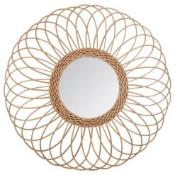 Grosses soldes ???? Miroir En Rotin Rosace 58cm Beige ????