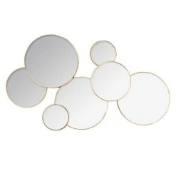 Meilleure affaire ⭐ Décoration Murale 7 Miroirs Rond Lila 61cm Or ✨