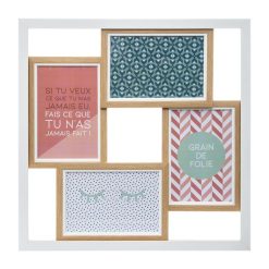 Promo ???? ATMOSPHERA Pêle-mêle Design Alice - 4 Photos - Blanc ????