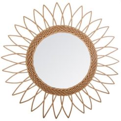 Vente flash ???? Miroir En Rotin Pointe 50cm Beige ⭐