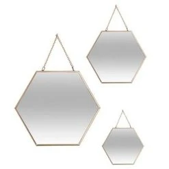 Top 10 ⌛ Lot De 3 Miroirs Métal Hexagone 29cm Or 👍